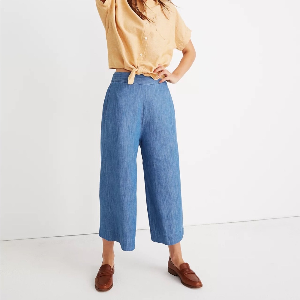 Madewell Chambray Huston Crop Pants